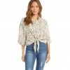 Karen Kane Petite Size Relaxed Tie Front Shirt