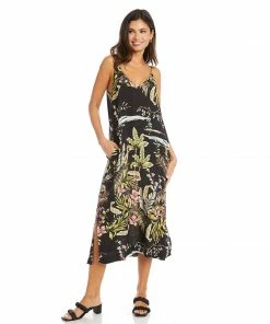 Karen Kane Side-Slit Midi Dress
