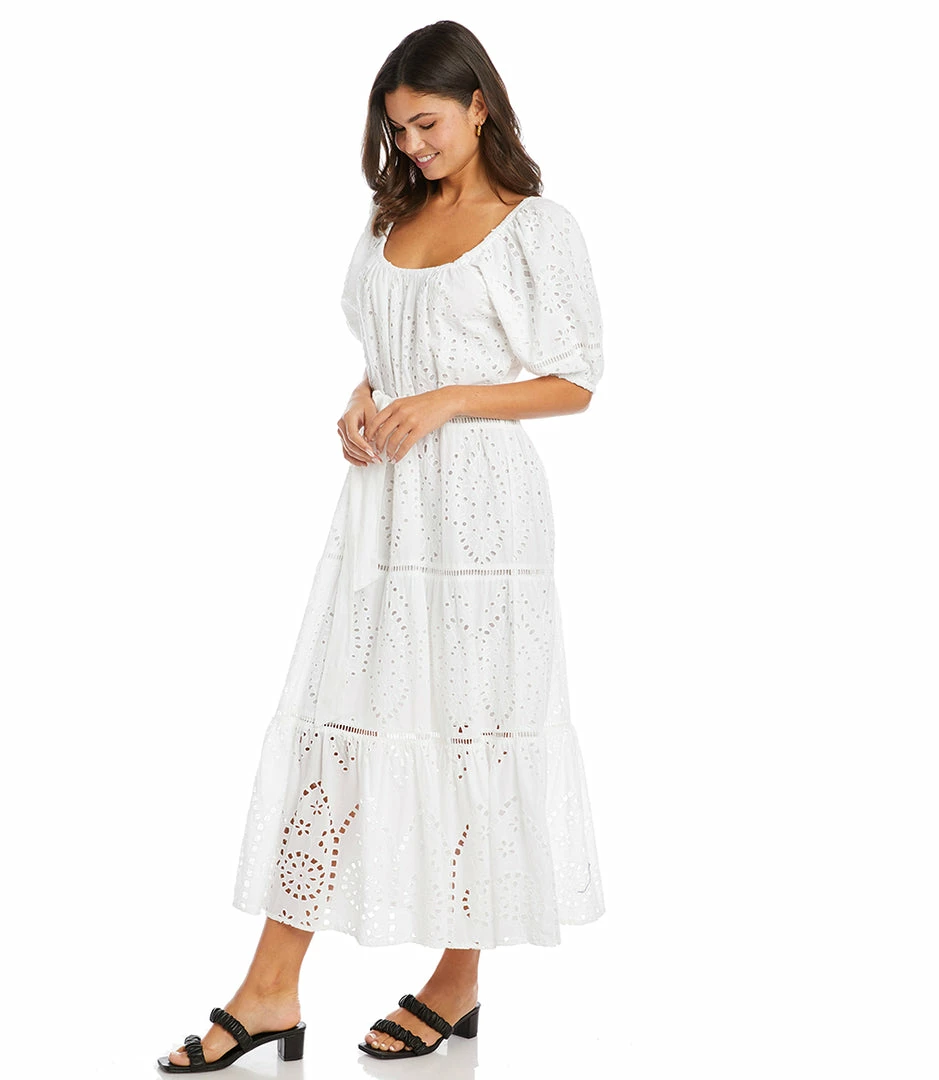 Karen Kane Tiered Eyelet Dress Clothing
