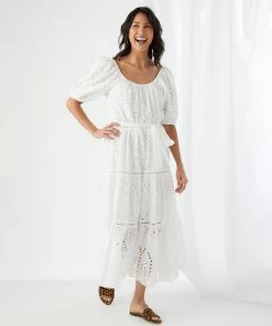 Karen Kane Tiered Eyelet Dress Clothing