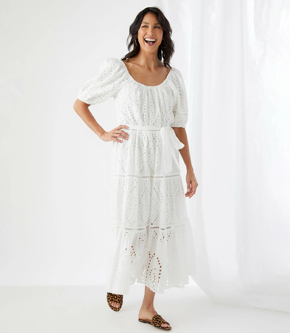 Karen Kane Tiered Eyelet Dress Clothing