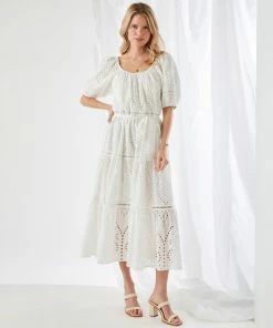 Karen Kane Tiered Eyelet Dress Clothing