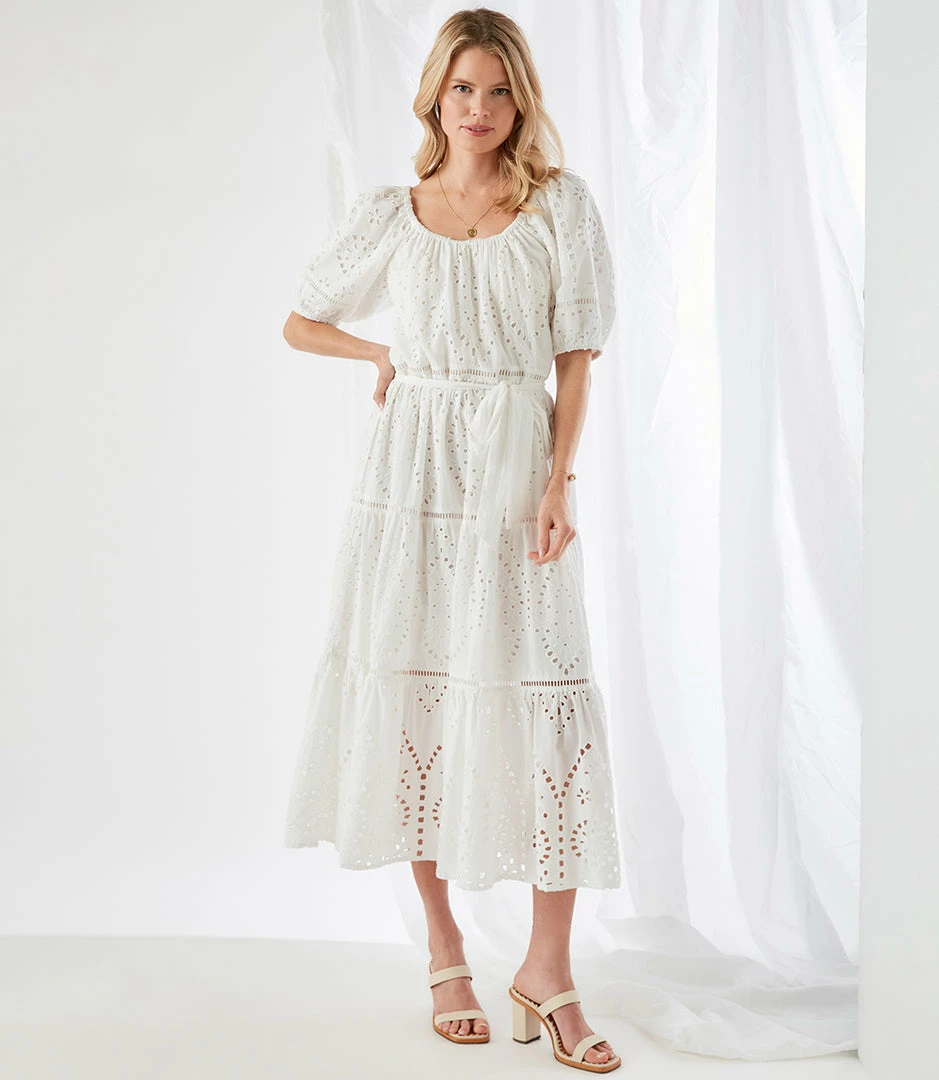 Karen Kane Tiered Eyelet Dress Clothing