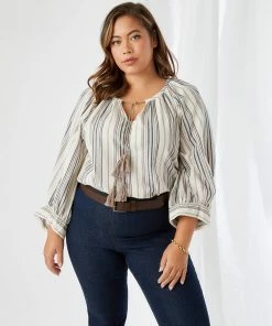 Karen Kane New Arrivals Plus Size Peasant Top