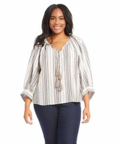 Karen Kane New Arrivals Plus Size Peasant Top