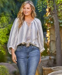 Karen Kane New Arrivals Plus Size Peasant Top