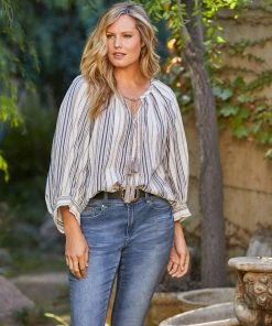 Karen Kane New Arrivals Plus Size Peasant Top