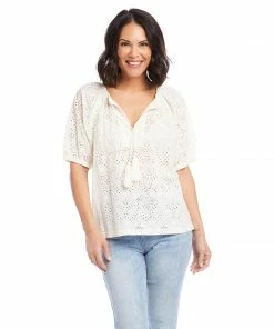 Karen Kane Clothing Eyelet Embroidered Top