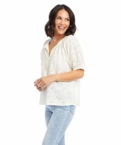 Karen Kane Clothing Eyelet Embroidered Top