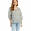 Karen Kane Petite Size Eyelet Peasant Top