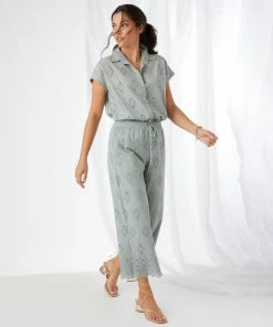 Karen Kane Extended Sleeve Eyelet Top