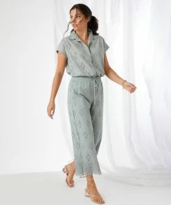 Karen Kane Extended Sleeve Eyelet Top