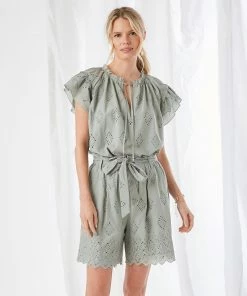 Karen Kane Flutter Sleeve Ruffle Top