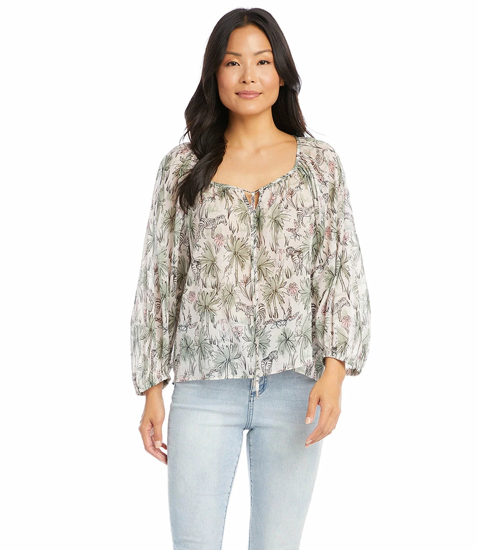 Karen Kane Clothing Petite Size Peasant Top
