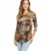 Karen Kane Petite Size Tie Dye Burnout Shirttail Top