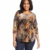 Karen Kane Plus Size Tie Dye Burnout Shirttail Top