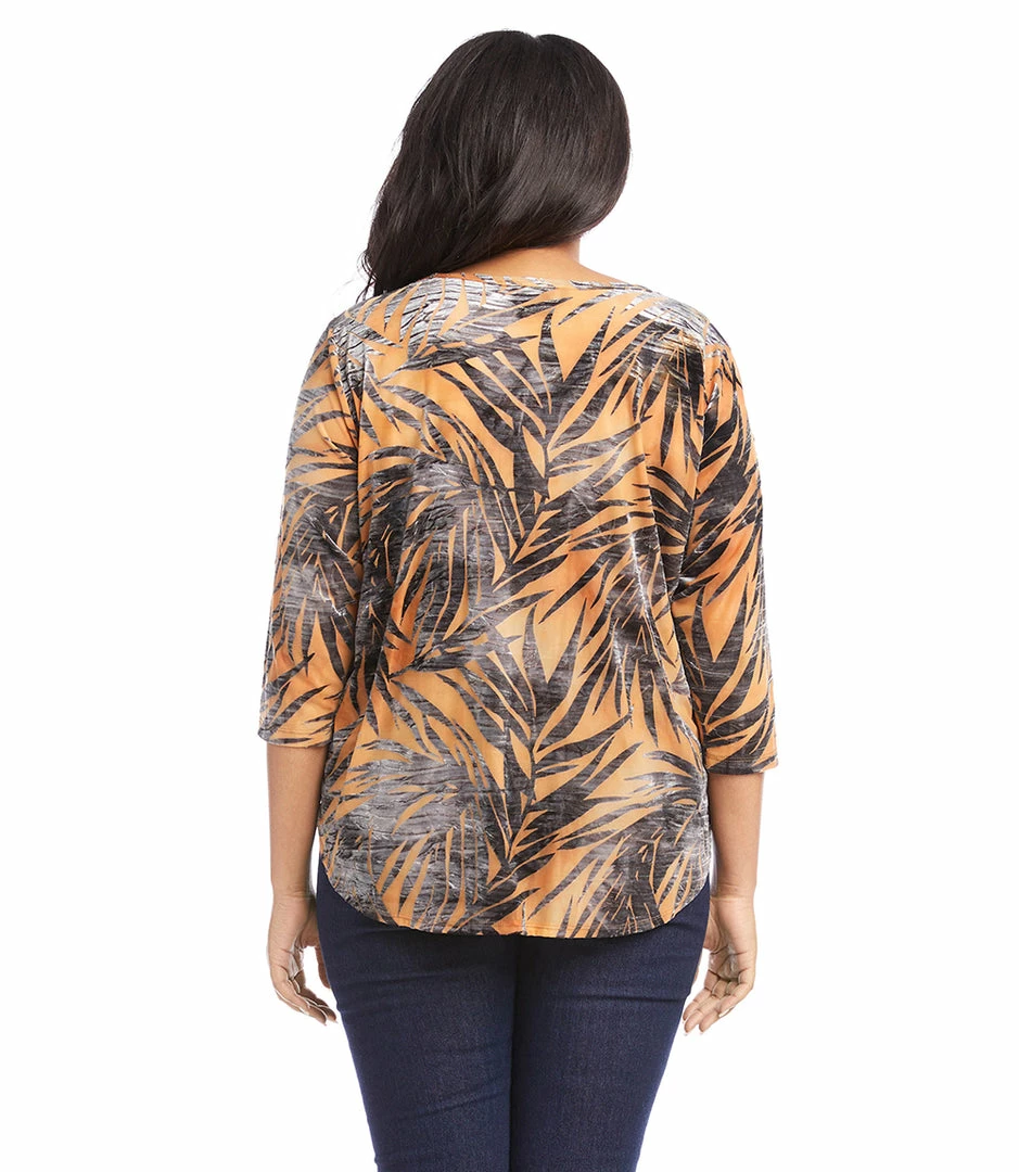 Karen Kane Plus Size Tie Dye Burnout Shirttail Top