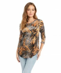 Karen Kane Tie-Dye Burnout Shirttail Top