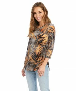 Karen Kane Tie-Dye Burnout Shirttail Top