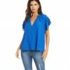Karen Kane Flutter Sleeve Ruffle Top