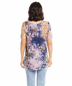 Karen Kane Petite Size Short Sleeve Shirttail Top