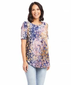 Karen Kane Clothing Short Sleeve Shirttail Top