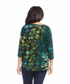 Karen Kane Plus Size Tie-Dye Burnout Shirttail Top