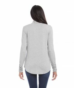 Karen Kane Shirred Sleeve Turtleneck Top