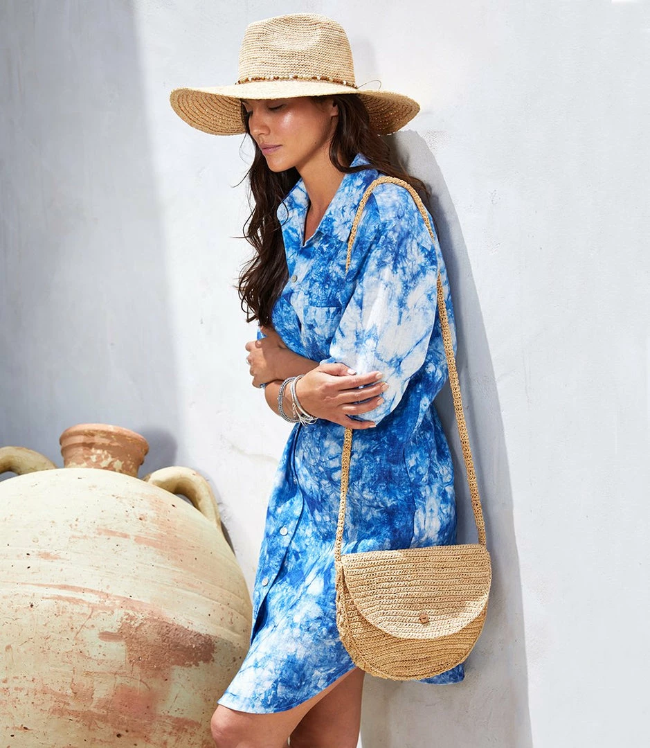 Karen Kane Raffia Crossbody Bag